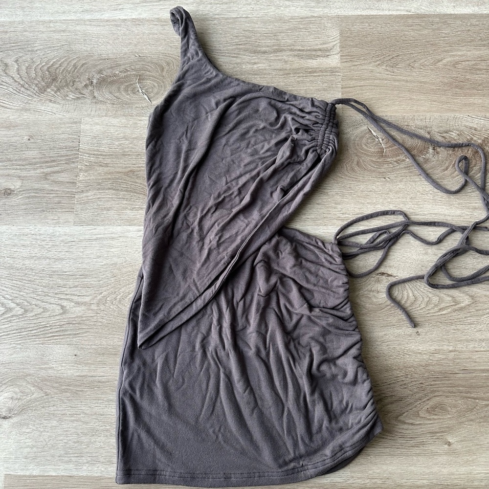 Baby Boo Asymmetrical Gray Top and Skirt Set